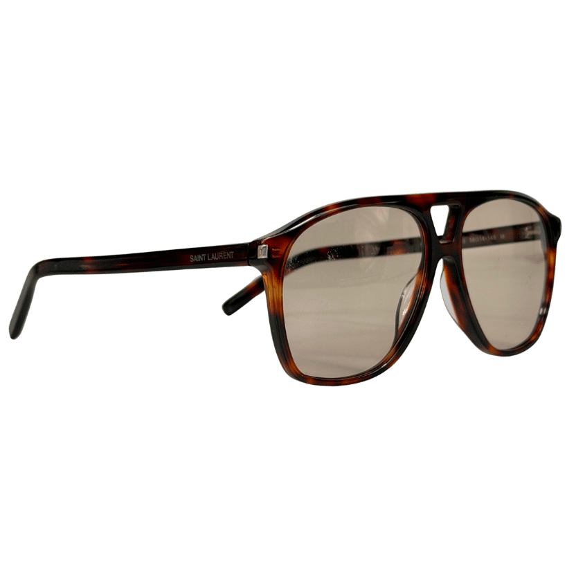 SAINT LAURENT Brown Dune Aviator Glasses In Case One Size