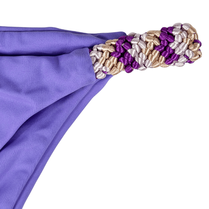 Direct Message Purple Endless Hand-embroidered Bikini In Lavender Bloom UK S