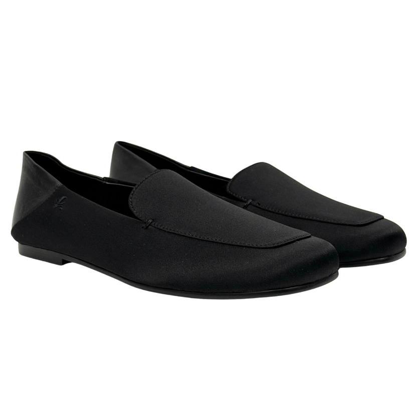 LILYSILK Black Serena Silk Leather Loafers UK 5 EU 38 👠