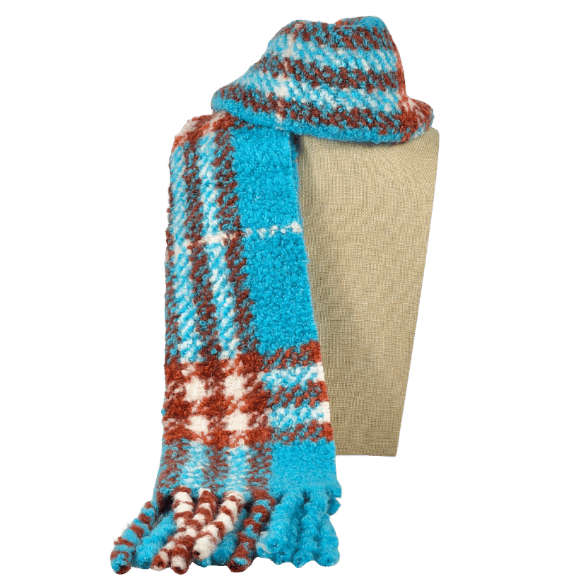 Burberry Blue Alpaca-wool Check Scarf