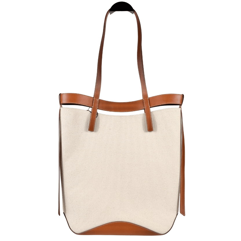 POLENE Ilo Tan Leather / Cream Logo Ilo Tote Bag