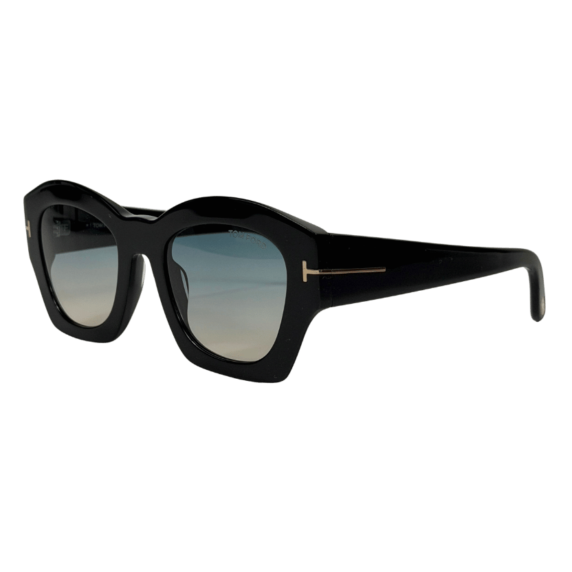 TOM FORD Guilliana Tf1083 01p Shiny Black Cat Eye Sunglasses In Case & Box