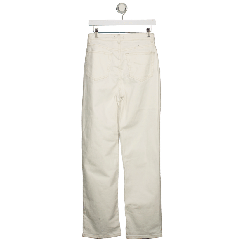 Mint Velvet White High Waisted Straight Leg Jeans UK 10