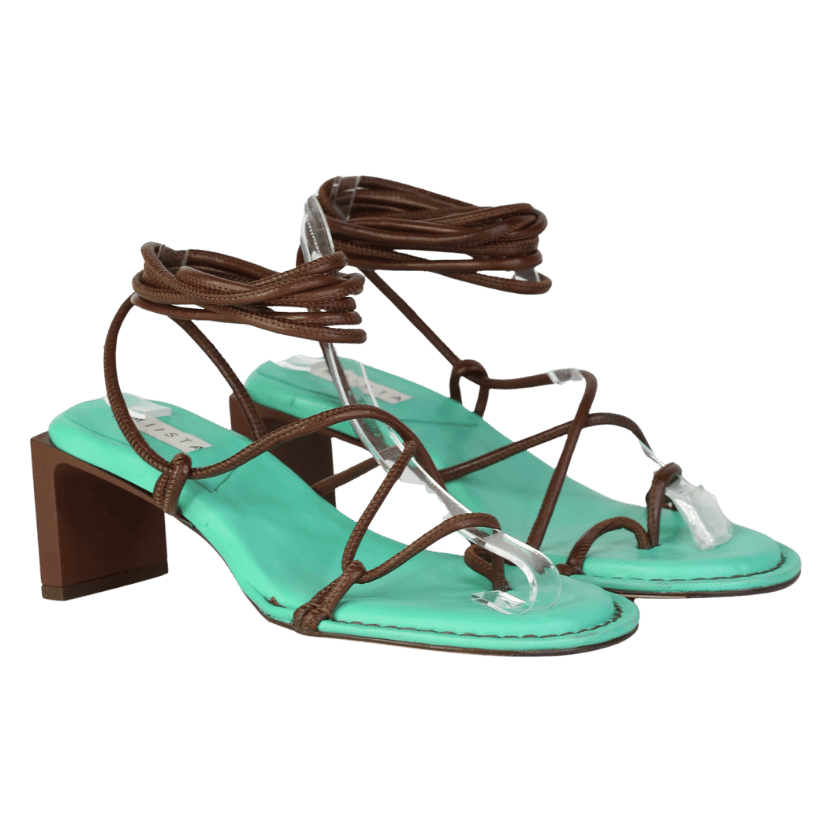 miista Brown Alberta Two-tone Leather Sandals UK 4 EU 37 👠