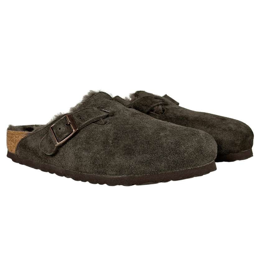 BIRKENSTOCK Brown Boston Shearling  Suede Leather UK 5 EU 38 👠