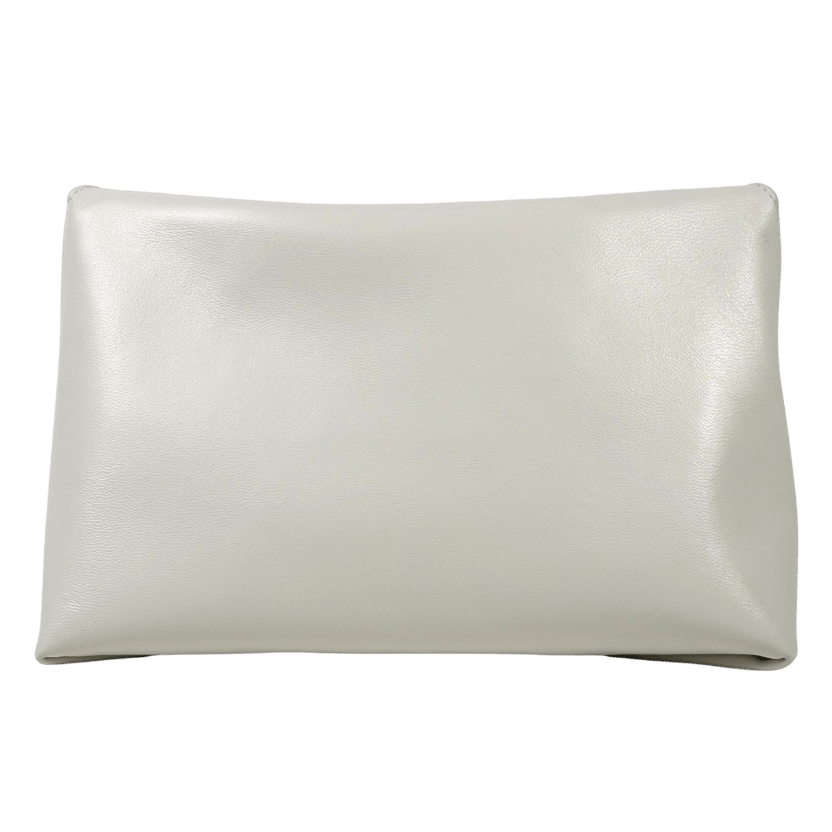 ALEXANDER MCQUEEN Cream Ivory / Gold Butter-soft Lambskin Leather Four ring Clutch Bag