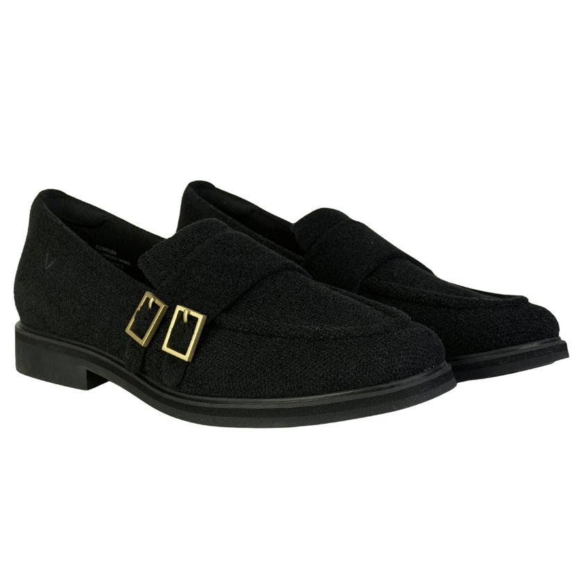 VIVAIA Sustainable Washable Black Round-toe Velvet Penny Loafers UK 5.5 EU 38.5 👠