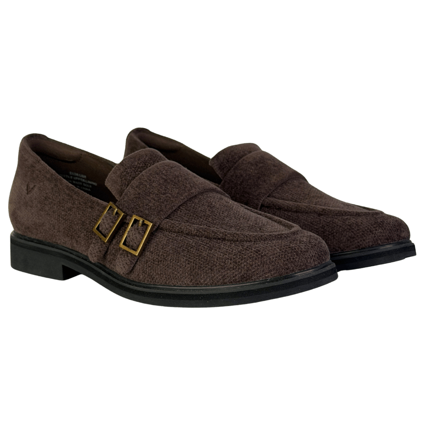 VIVAIA Sustainable Washable Brown Round-toe Velvet Penny Loafers UK 5.5 EU 38.5 👠