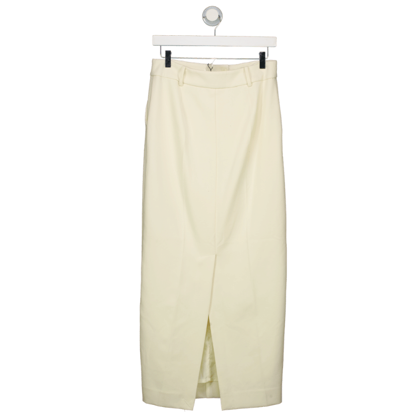 Karen Millen Cream Compact Stretch Essential Tailored Maxi Skirt UK 6