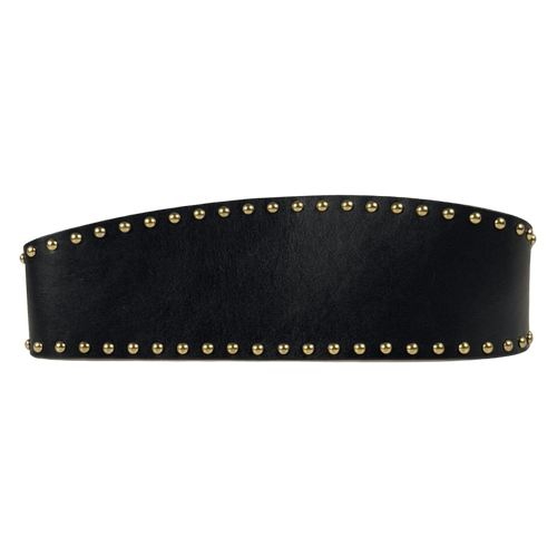ALEXANDER MCQUEEN Black Leather / Gold Studded Corset Wide Waist Belt Sz 75/30 UK XS