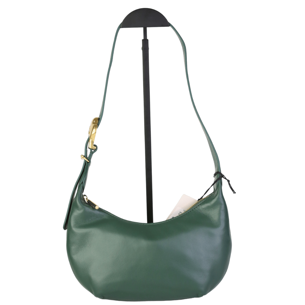Cuyana Bottle Green Leather Mini Celestia Bag