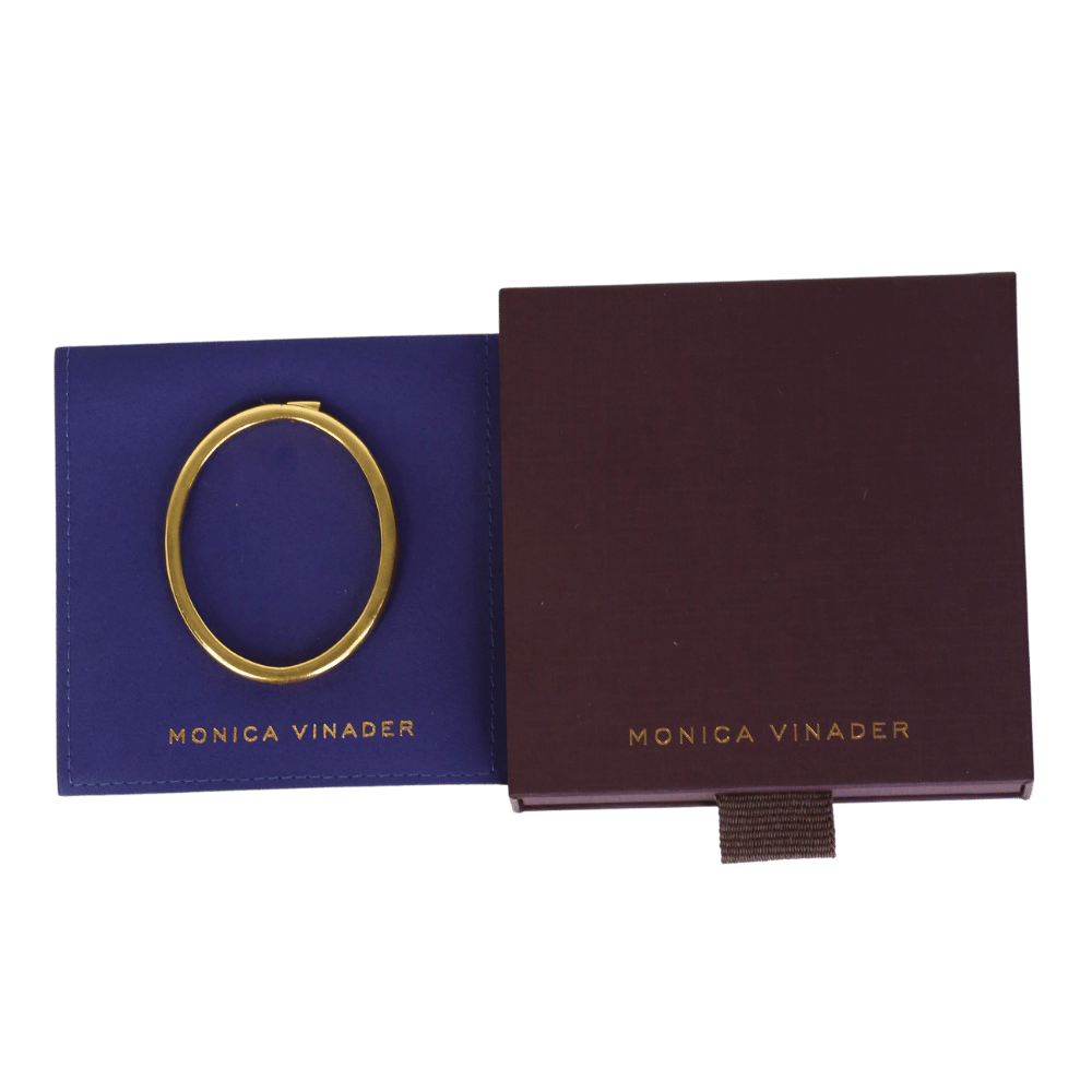 Monica Vinader Yellow Gold Vermeil Hinged Bangle UK S