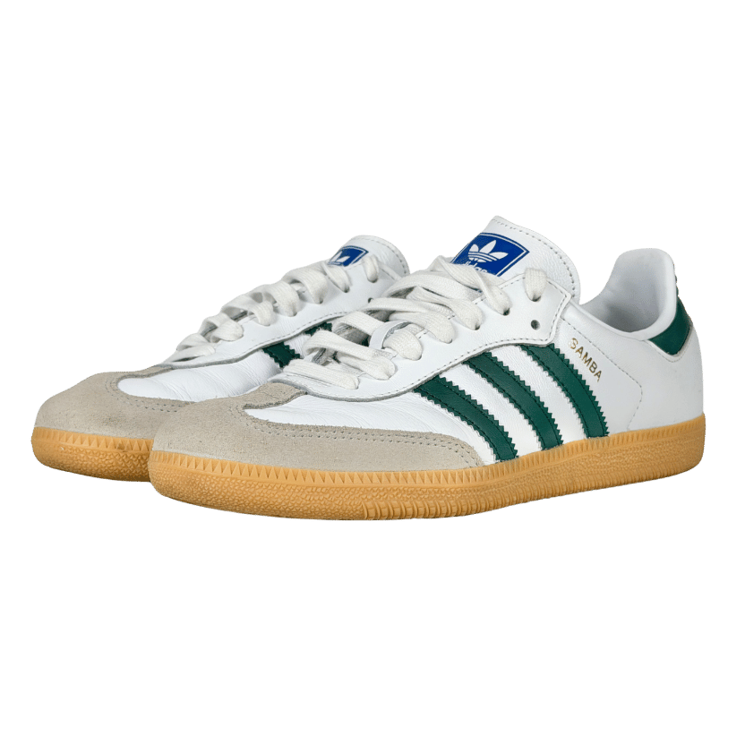 ADIDAS Samba Og White Collegiate trainers Green Gum UK 5 EU 38 👠