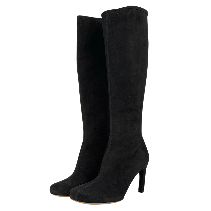 DRIES VAN NOTEN Black Suede Knee-high Boots UK 4 EU 37