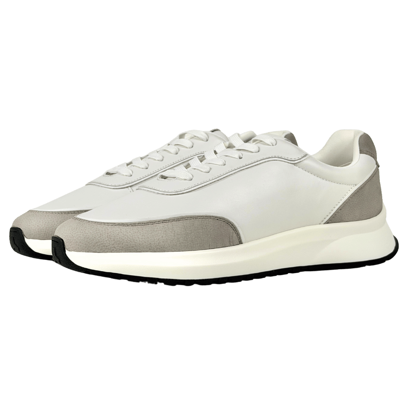 Icon Amsterdam White Faux Leather Smart Trainer UK 9 EU 43