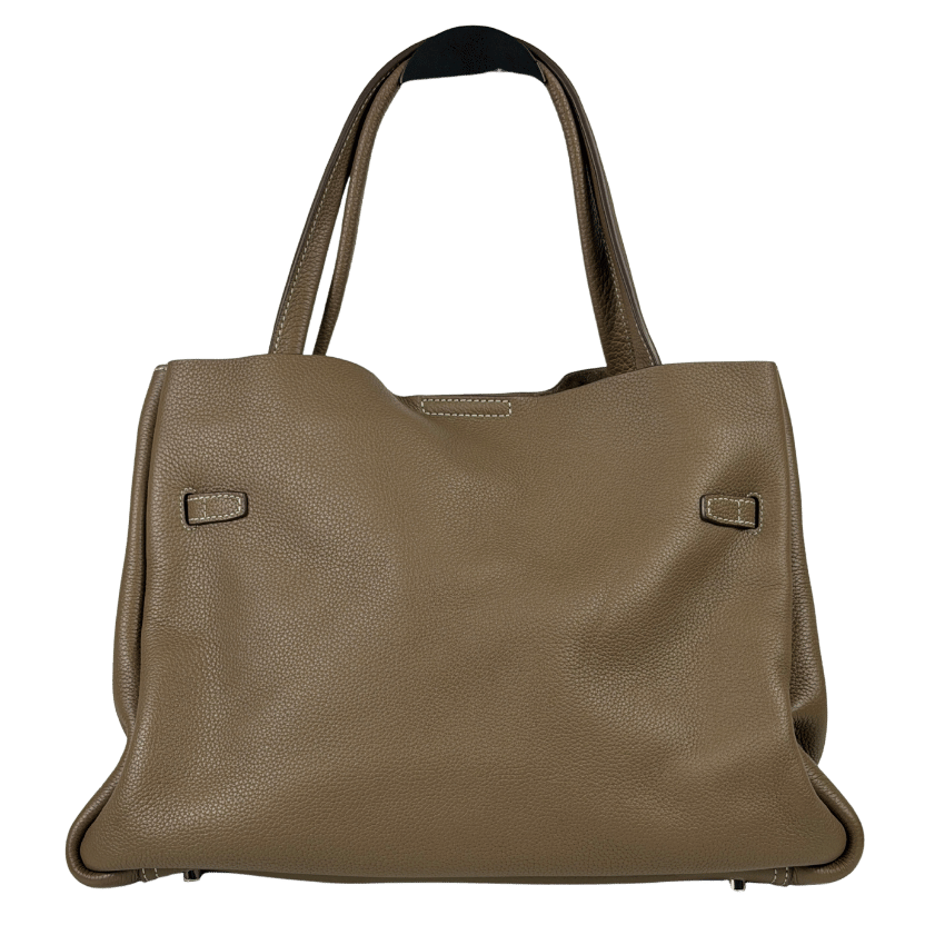 Rabeanco Brown Saoirse Pebbled Leather Soft Structural Shoulder Tote Bag