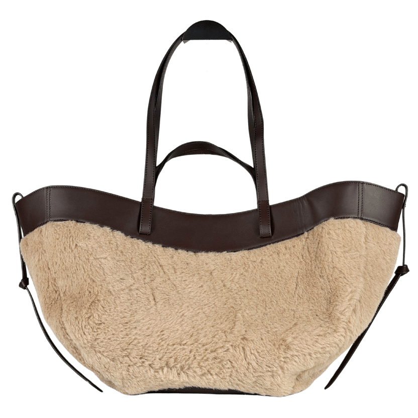 Poléne Beige Liited Alpaca & leather Edition Cyme Tote Bag