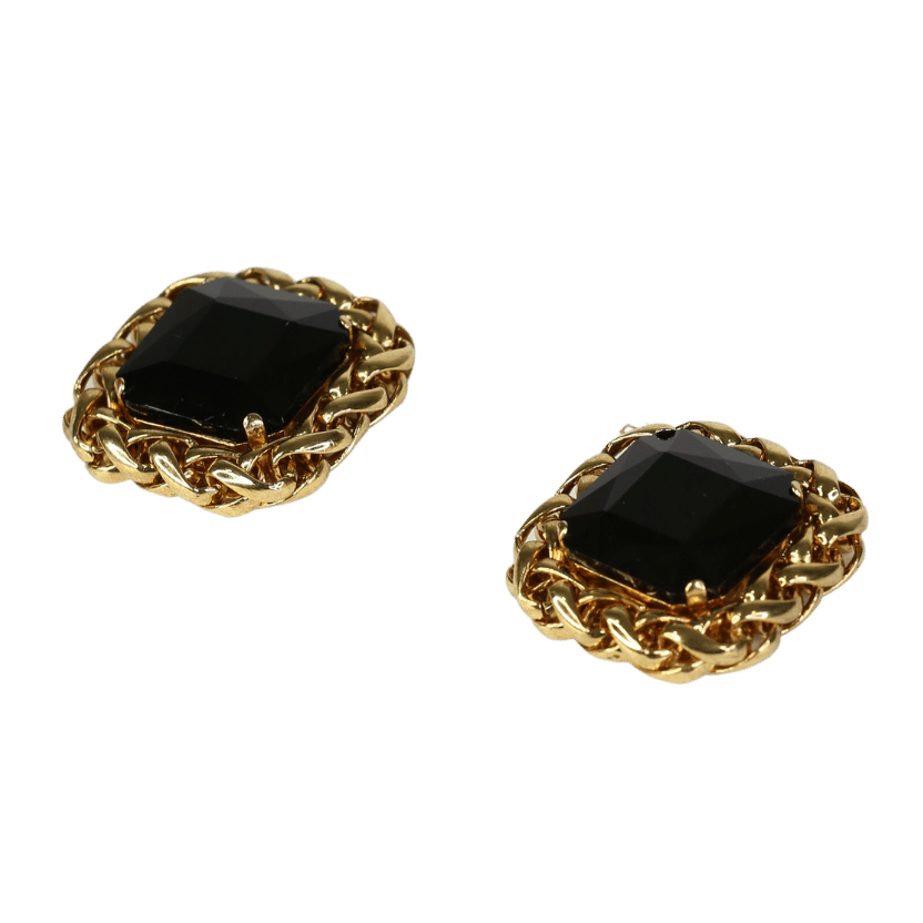 Jennifer Behr X Leonie Hanne Belle Black / Gold Stud Earrings
