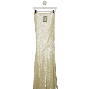 House of CB Vintage Cream Lace Maxi Skirt UK XS