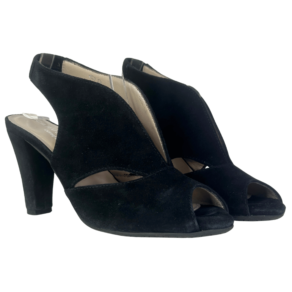 Carvela Black Arabella Suede Sling-back Heels UK 4 EU 37 👠