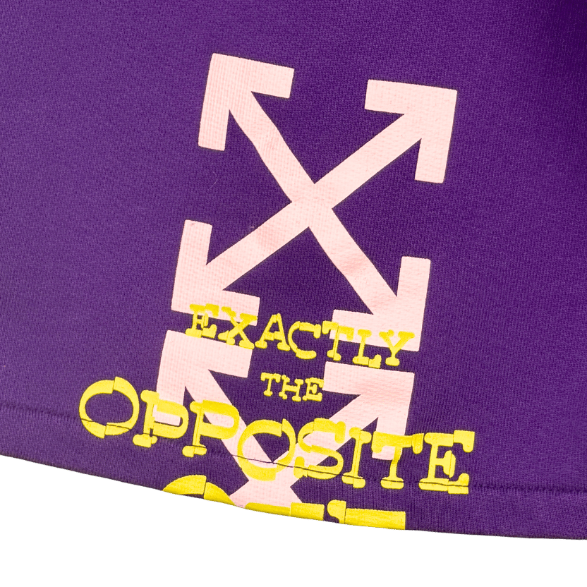 Off-White Off-white Opposite Arrow Sweat Shorts In Purple / Lime UK S