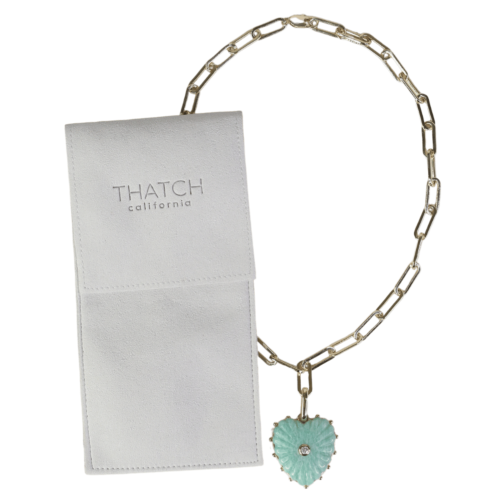 Thatch California Malene Amazonite Clip Yellow Gold Necklace