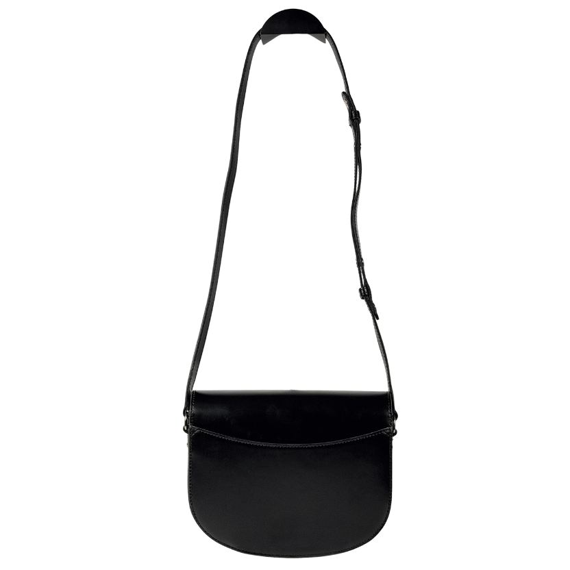 SEZANE Claude Bag  Glossy Black Leather Handbag