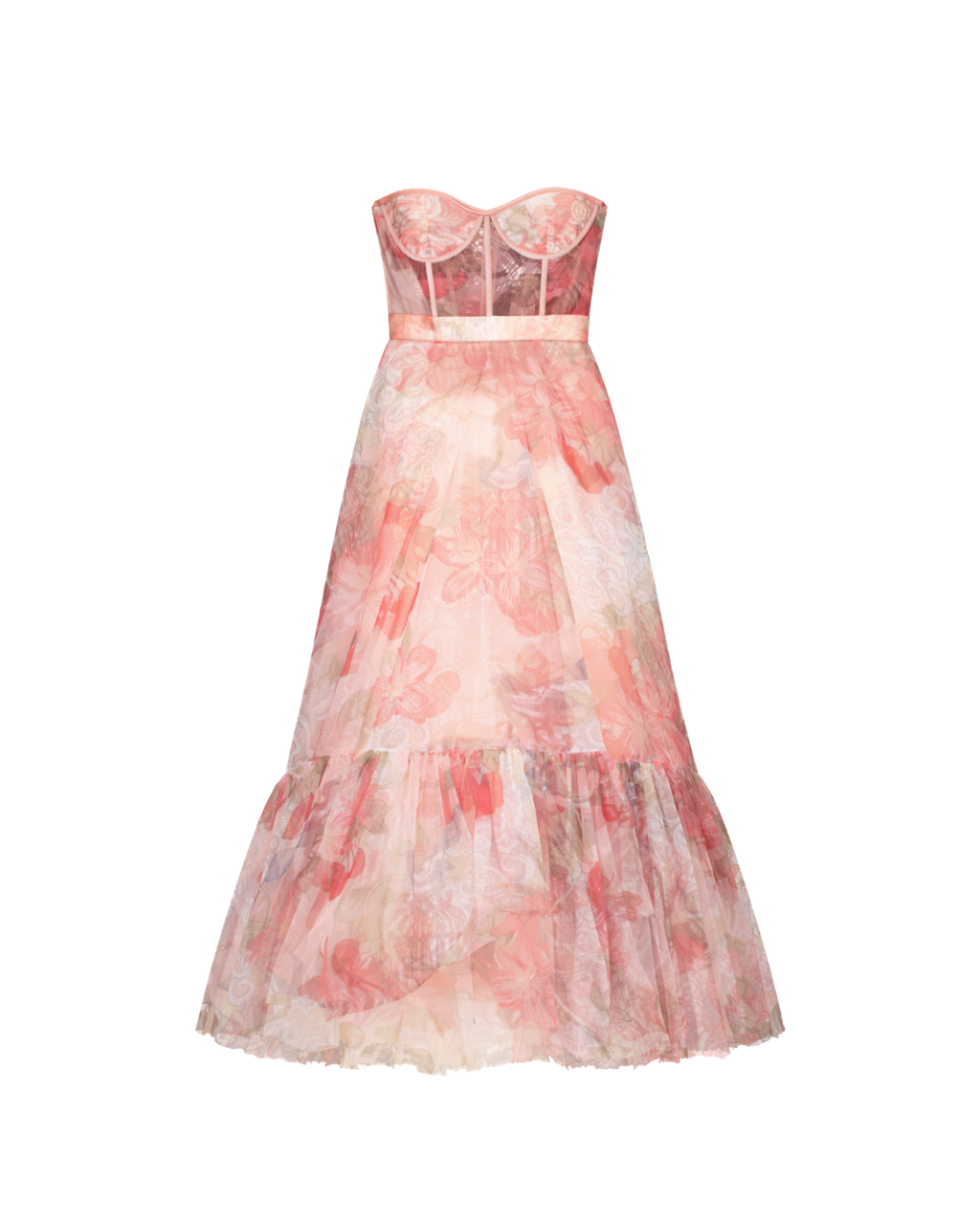 Leo Lin Pink Rae Bustier Midi Dress UK 6