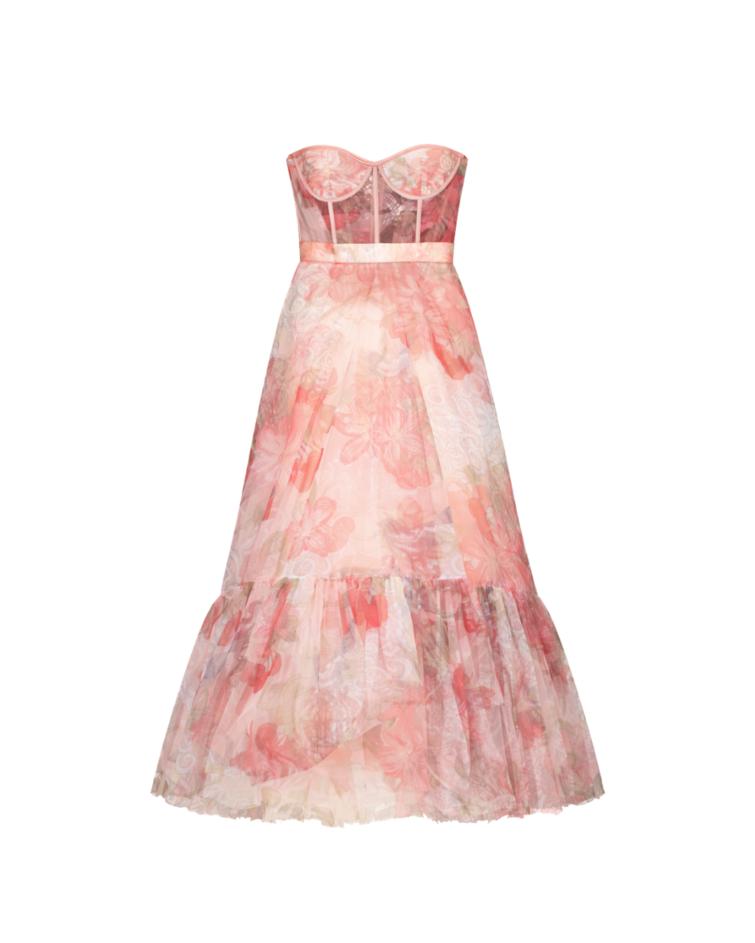 Leo Lin Pink Rae Bustier Midi Dress UK 6