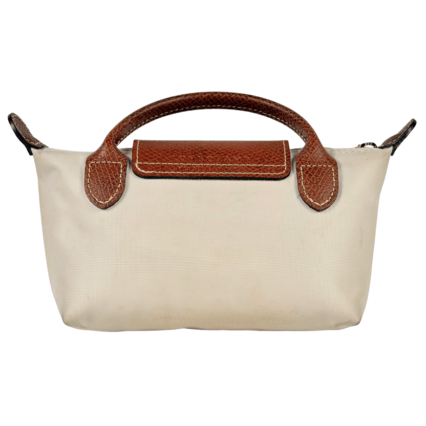 LONGCHAMP Beige Le Pliage Original Pouch With Handle