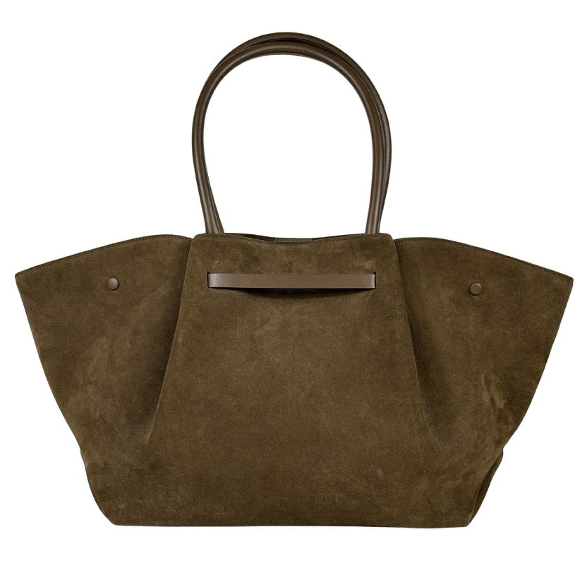 DEMELLIER LONDON Dark Khaki Large New York Suede Tote Bag
