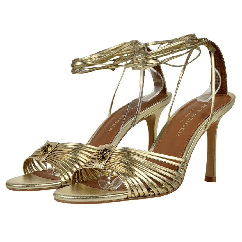 Kurt Geiger Metallic Multi-strap Tie Heel UK 6 EU 39 👠