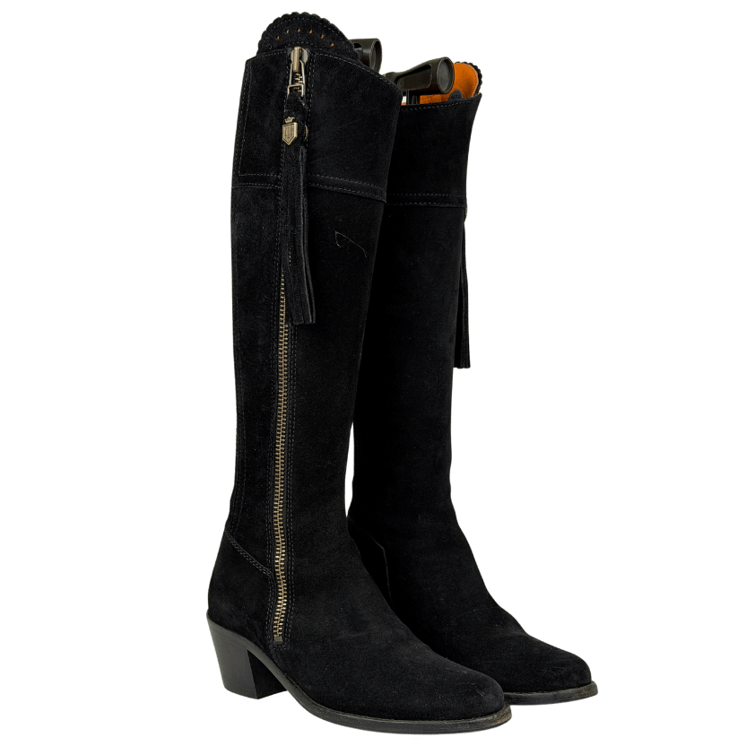 Fairfax & Favor Black Heeled Knee-high Boots UK 4 EU 37 👠