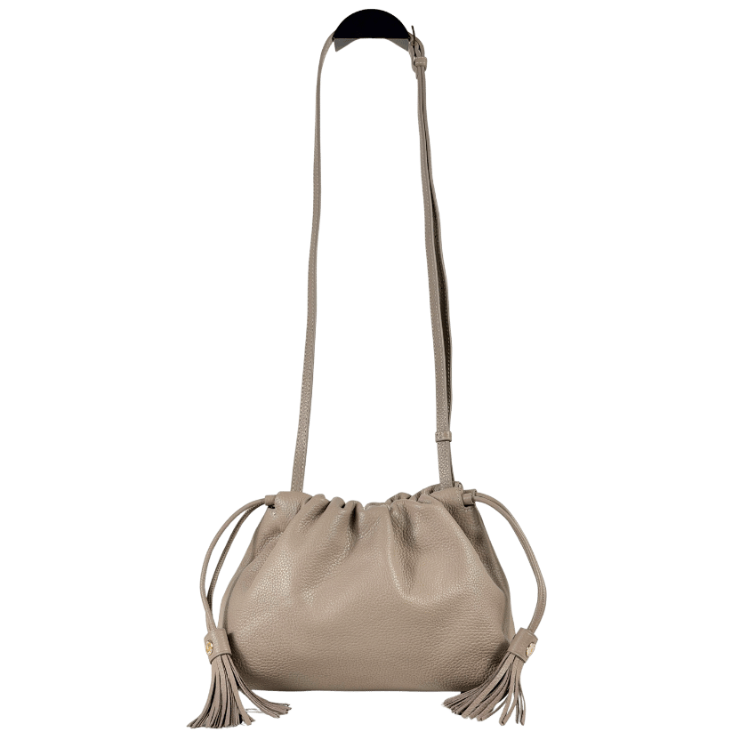 ASPINAL OF LONDON Beige Soho Large Crossbody Pebbled Leather Pouch Bag