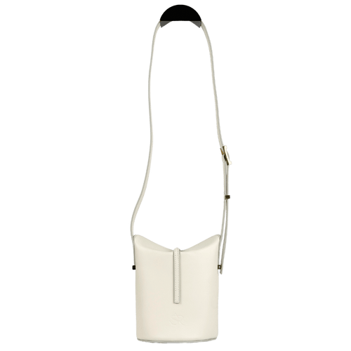 SIRIVANNAVARI Ivory White Smooth Leather Box Bag