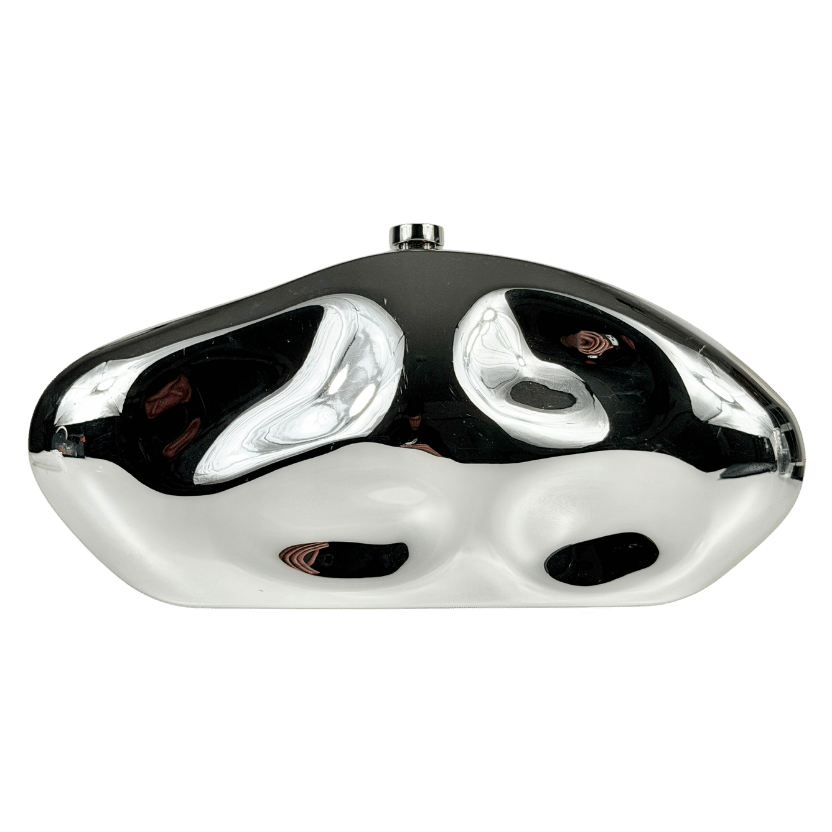 CULT GAIA Metallic Silver Caldera Clutch