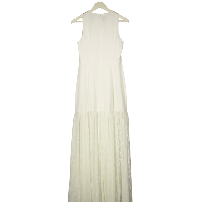 ALIGNE White Zane Sheer Skirt Maxi Dress UK 10