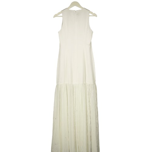 ALIGNE White Zane Sheer Skirt Maxi Dress UK 10