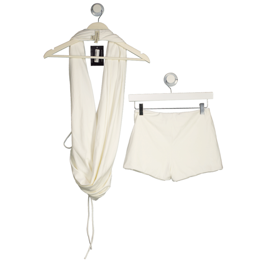 Mars the Label White The Leia Top And Shorts Set UK 8