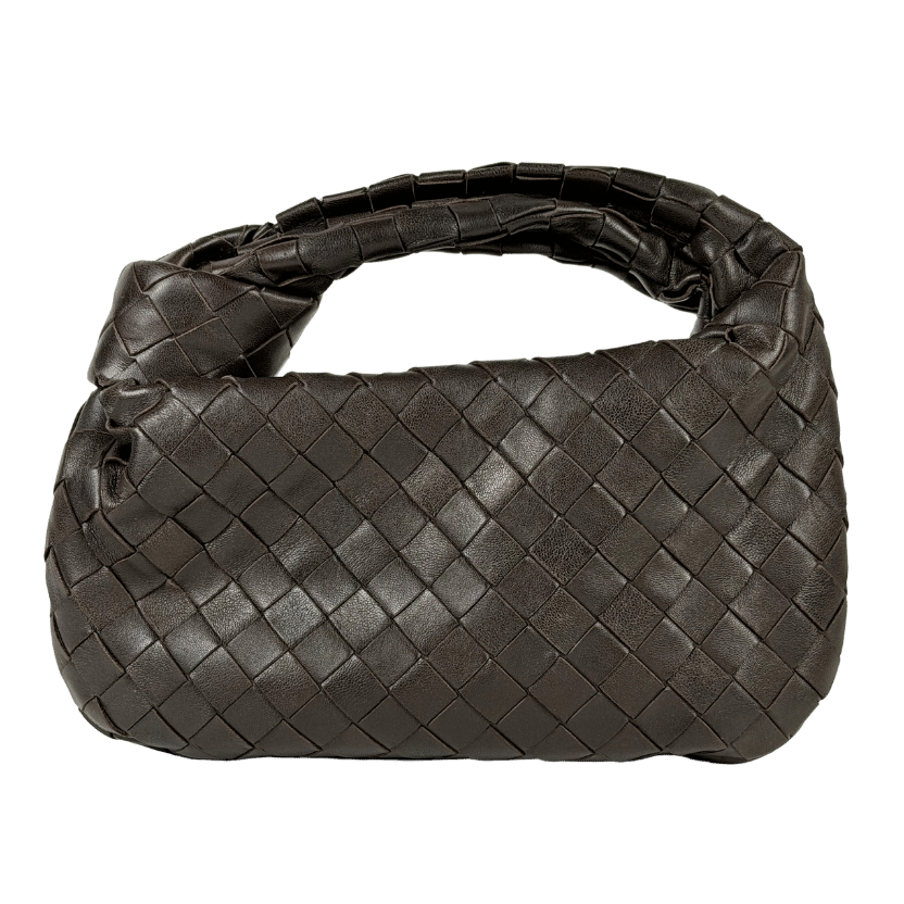 BOTTEGA VENETA Chocolate Brown Jodie Mini Intrecciato Leather Tote