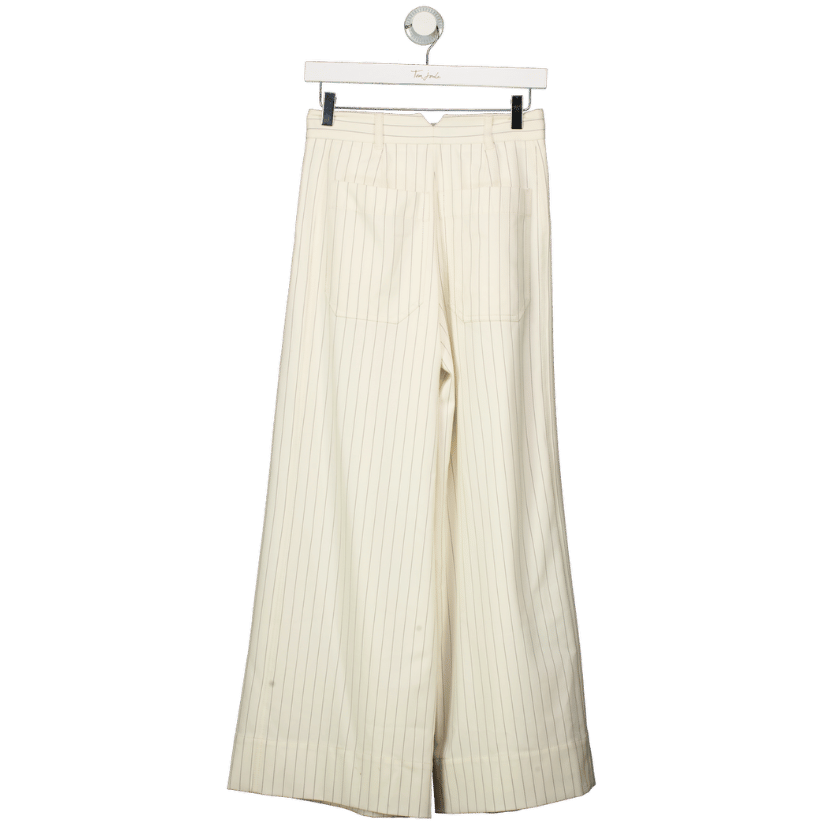ME + EM Ivory / Black Double Pleat Trouser Italian Wool Blend - Short Length UK 4