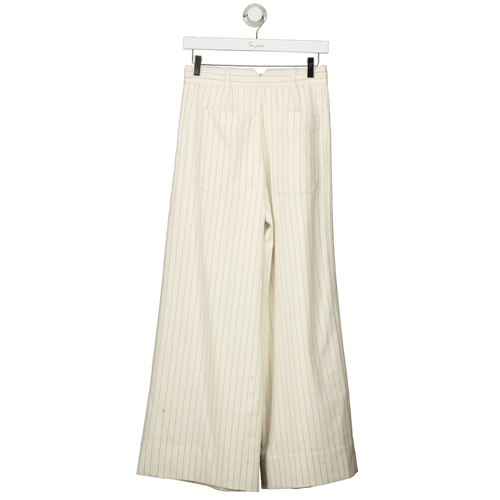 ME + EM Ivory / Black Double Pleat Trouser Italian Wool Blend - Short Length UK 4
