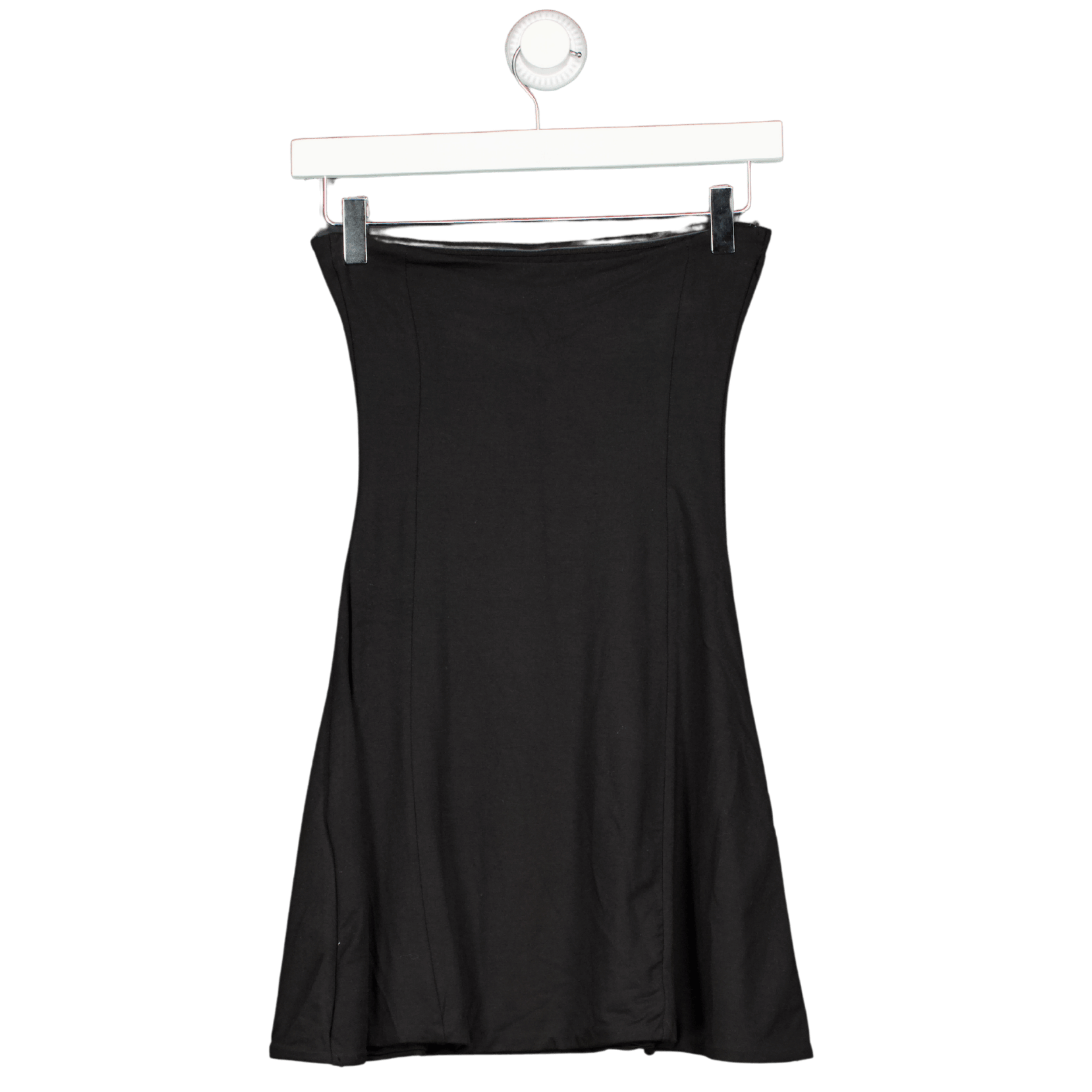 Oh Polly Black Bandeau Jersey Mini Dress UK 8