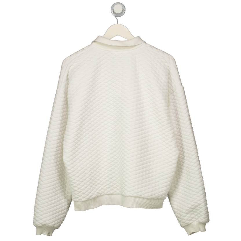 Sisters & Seekers White Quilted "Be Yourself" Polo Sweatshirt One Size