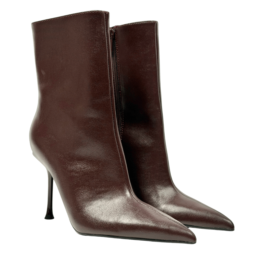 ZARA Brown Stiletto Heel Ankle Boots UK 5 EU 38 👠