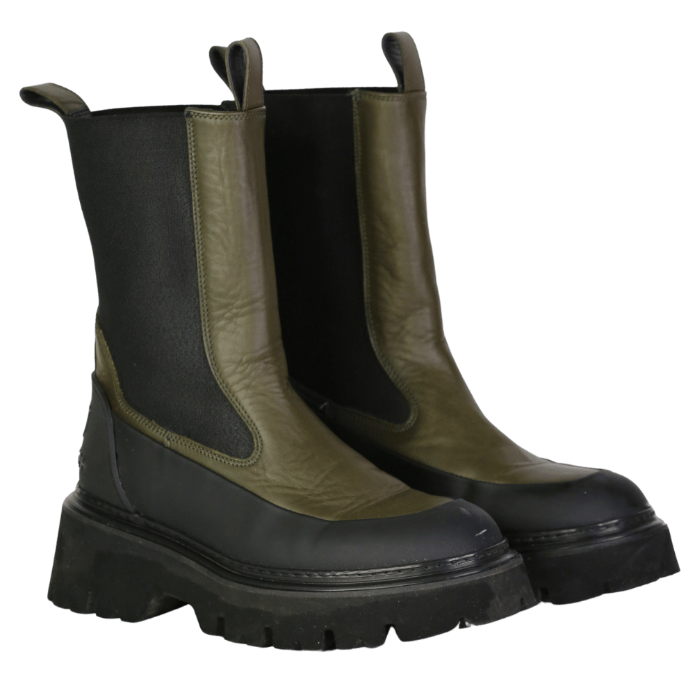 woolwich Green Leather Chelsea Boots UK 4 EU 37 👠