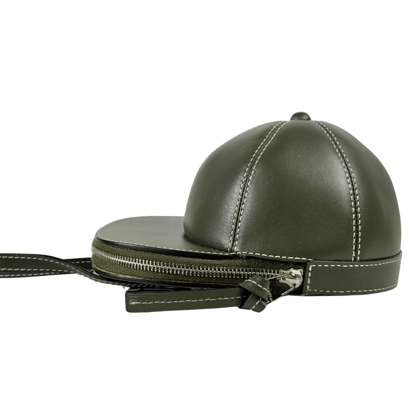 JW ANDERSON Green Leather Midi Cap Bag