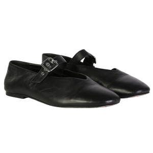 COS Black Buckled Ballet Flats UK 7 EU 40