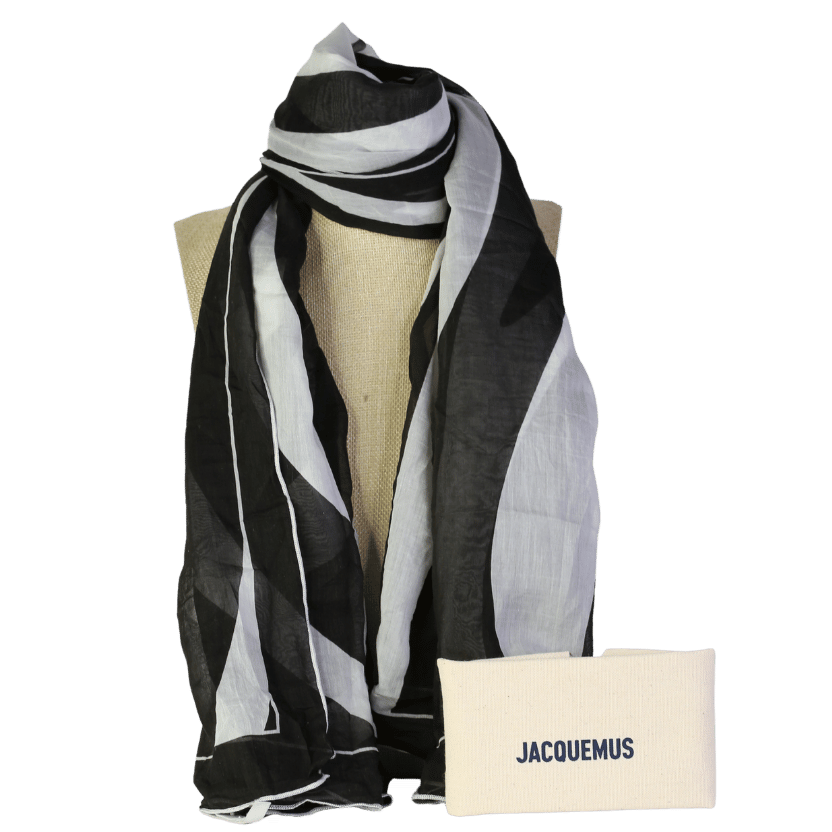 JACQUEMUS Black Zebra Arty Print Sarong One Size