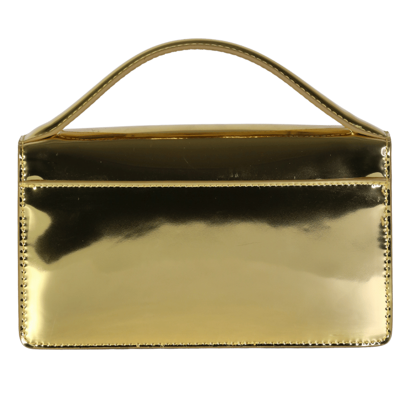 Kurt Geiger Metallic Gold Small Bond Top Handle Bag With Chain Strap